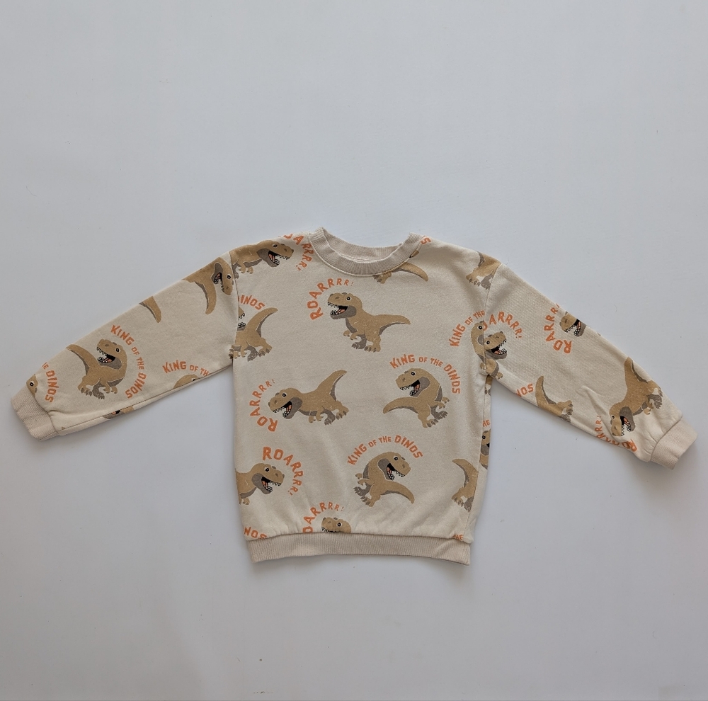 H&M Cream Dinosaur Print Kids Sweatshirt